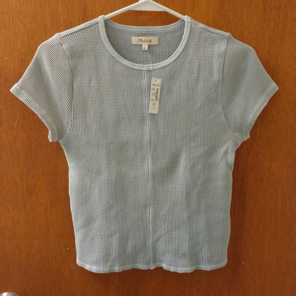 Madewell cropped short sleeve waffle tee, Small